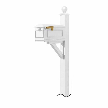 BOOK PUBLISHING CO Westhaven System with Lewiston Mailbox with No Base Large Ball Finial White GR3167630